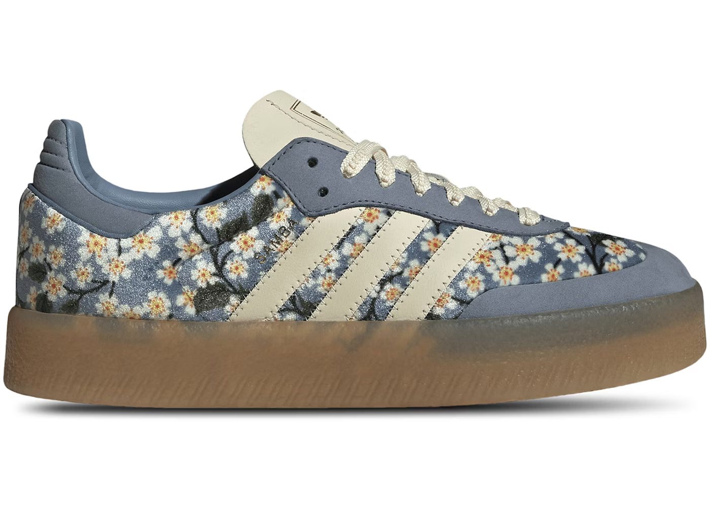 adidas Sambae Liberty London Floral Embroidery Blue Cream White - Kyaro